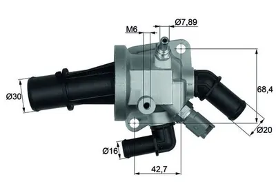 Termostat Lichid Racire (88 C, in Carcasa) Potrivit Fiat 500, 500 C, Doblo, Doblo Minivan, Idea, Palio, Panda, Panda Hatchback, Punto, Punto Hatchback, Siena; Ford Ka; Lancia Musa 1.3d 06.03
