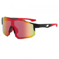 Ochelari De Ciclism Unisex Techsuit 9337, Protectie UV, Negri Rosii