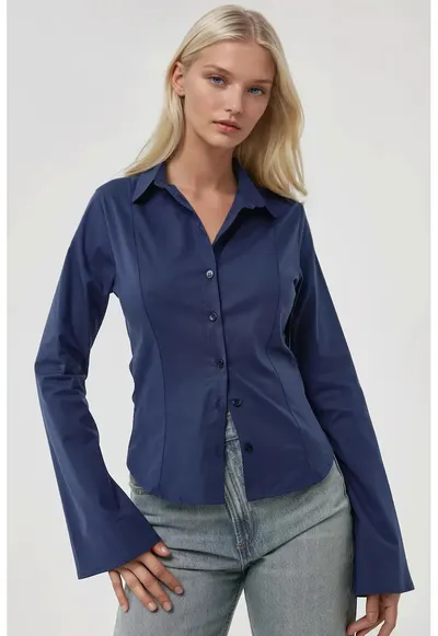 Camasa dama - textil - albastru
