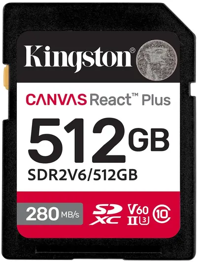 Card de memorie Kingston - Canvas React Plus V60, 512GB, SDXC, Class 10, UHS-II