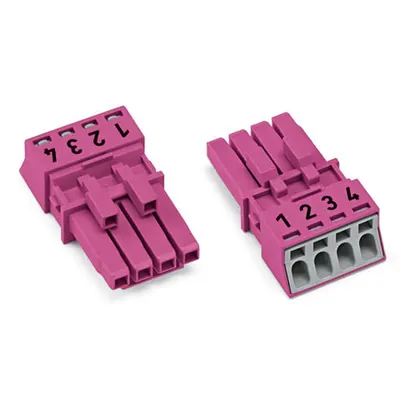 Socket; 4-pole; Cod. B; 1,50 mm²; pink