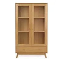 Vitrină în culoare naturală cu aspect de lemn de stejar 100x170 cm Kensal – Woodman