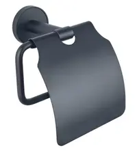 Suport pentru hârtie igienică Inter Ceramic - Lusso, cu capac, Black Matt