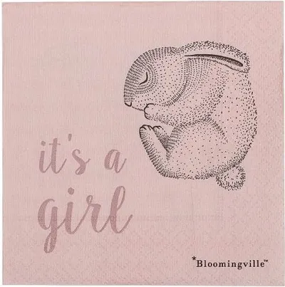 Servetele din hartie Bloomingville - It's a girl, roz