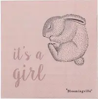 Servetele din hartie Bloomingville - It's a girl, roz