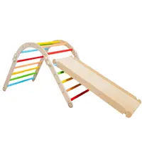 Set de Catarare Montessori 3in1 : Triunghi Pikler 2 module + Arca/Balansoar + Ra