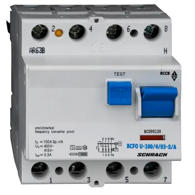 Intreruptor diferential 100A 4poli 300mA
