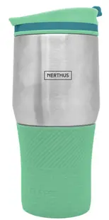 Cană termică cu pereți dubli Nerthus - Verde, 400 ml