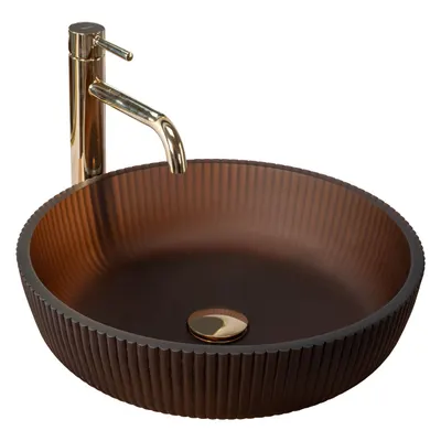 Lavoar baie cu montare pe blat 42 cm, maro mat, Rea Jodi