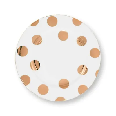 Set 2 farfurii din porțelan, Pip Studio, Breakfast, Dot Delight White, 23 cm, colecția Dot Delight