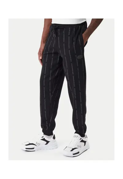 Pantaloni de trening barbati - bumbac si poliester - negru - Negru