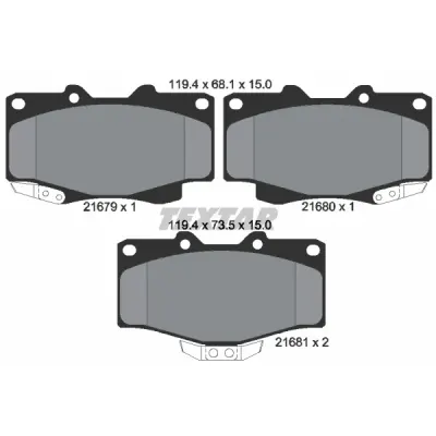 Set placute frana, frana disc TEXTAR 2167904