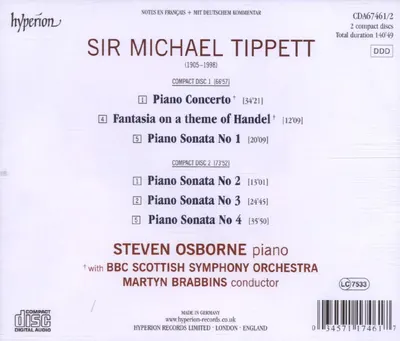 Tippett: Piano Concerto / Fantasia On A Theme Of Handel / Piano Sonatas