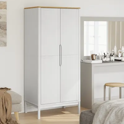 Gossi sifonier floro, alb, 77x53x171 cm, lemn masiv pin