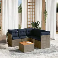 Gossi set canapele de gradina cu perne, 6 piese, gri, poliratan