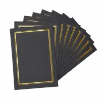 Ramă foto carton cu chenar auriu - negru (set 10 buc) - Default Title