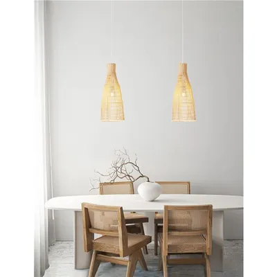Lampa suspendata NIRO Natural Rattan & Nisipiu Alb Metal Baza LED E27 · 1x12 Wat 100-240 Volt IP20
