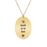 Master - Colier personalizat absolvire "To teach is to love" din argint 925 placat cu aur galben 24K