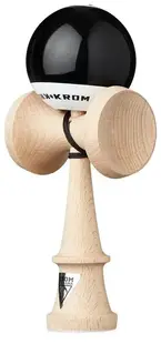 Joc de dexteritate din lemn KROM Kendama - Pop LOL Kendama, negru