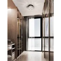 Plafoniera LAWAN Crom & Mat Negru Metal Structured Sticla LED E14 3x5 Wat 230V IP20 Fara bec