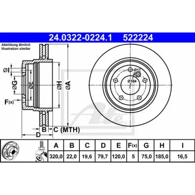 Disc frana ATE 24.0322-0224.1