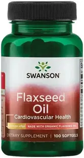 Flaxseed Oil, 1 g, 100 capsule moi, Swanson