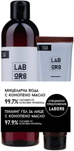 Labor8 Hemp Set - Apa micelară și gel pentru față, 300 + 125 ml