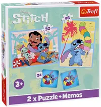 Puzzle Trefl 2 în 1 - O zi fericită pentru Lilo și Stitch