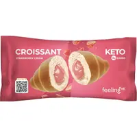 Croissant Keto Proteic cu Crema de Capsuni fara Zahar Low Carb 50g
