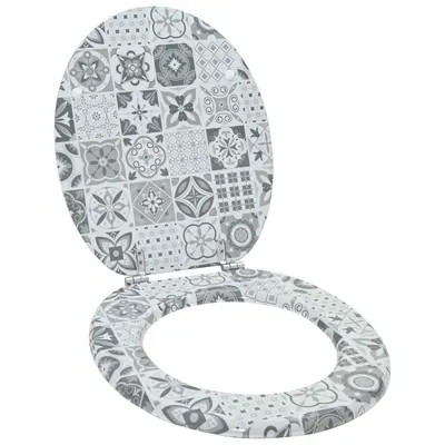 vidaXL Capac de toaletă cu închidere lentă Gri 44 x 38 cm Placă MDF