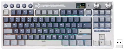 Tastatură mecanică Royal Kludge – RK M87, wireless, Cream, RGB, Ocean