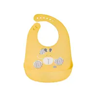 Baveta ajustabila din silicon cu buzunar Yum Bib yellow jiraffe