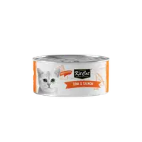 Hrana umeda pentru pisici, Kit Cat, Ton fără Oase & Topping de Somon, 80g