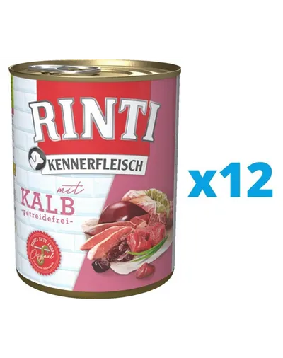 RINTI Kennerfleisch Veal hrana caine cu vitel si organe 12 x 400 g