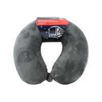 Pernă de călătorie, pentru adulți, culoare gri, din spumă cu memorie, 30 cm