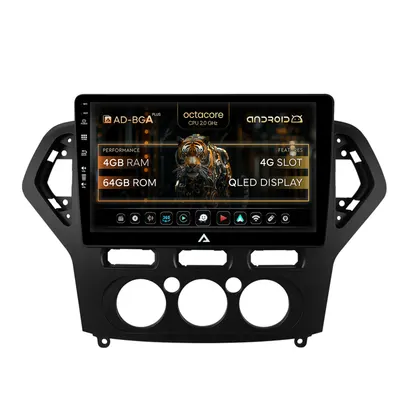 Navigatie Ford Mondeo (2007-2010) Clima Manuala, Android, A-Octacore 4GB RAM + 64GB ROM, 10.1 Inch - AD-BGA10004+AD-BGRKIT126