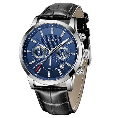 Ceas barbati Lige Elegant Quartz Piele Data