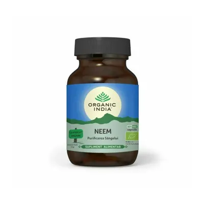 Neem | Antibiotic si Antifungic Natural, eco, 60 cps, Organic India