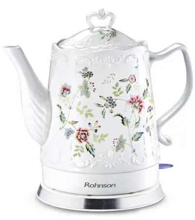 Fierbător ceramic Rohnson - R-7804, 1200 W, 1,5 l, alb