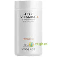 A-D-K Vitamin Supplement Formula pentru o Piele Sanatoasa, Oase Puternice si Sistem Imunitar Activ 180cps