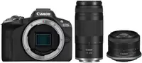 Aparat foto Canon EOS R50 + RF-S 18-45 mm + RF 75-300 mm, f/4-5.6