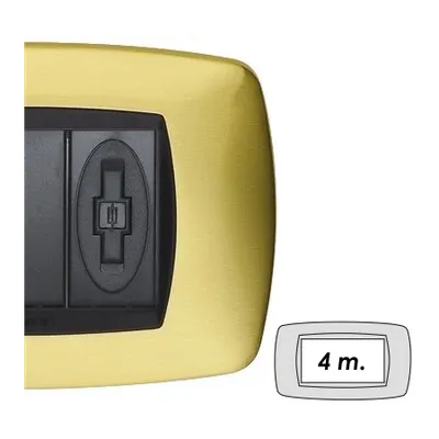 Placa ornament din metal turnat, 4 module, aurie