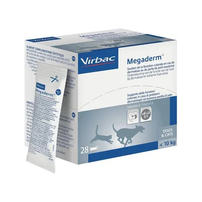 Megaderm, supliment nutritional piele si blana lpentru caini si pisici, 4 ml, 28 plicuri