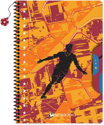 Caiet cu spirală Keskin Color Football - A4, 80 de foi, sortiment