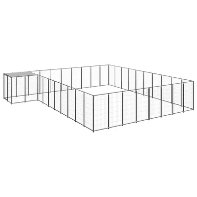 Gossi padoc pentru caini, negru, 25,41 m2, otel