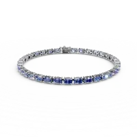 Bratara tennis din aur alb cu tanzanite ovale de 8.04ct