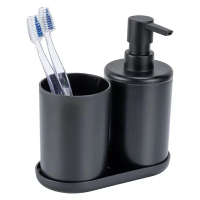 Set de accesorii de baie negru din plastic Fano – Allstar