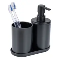 Set de accesorii de baie negru din plastic Fano – Allstar