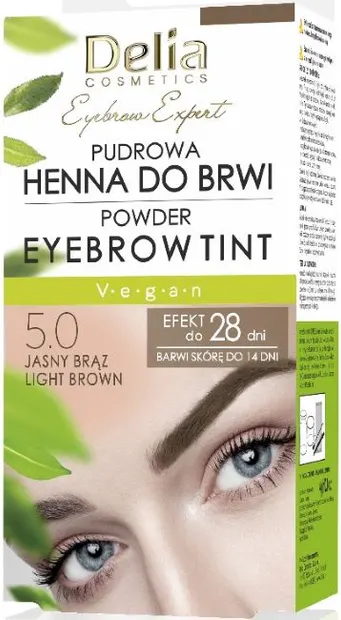 Delia Set de henna pentru sprâncene Eyebrow Tint, 5.0 maro deschis