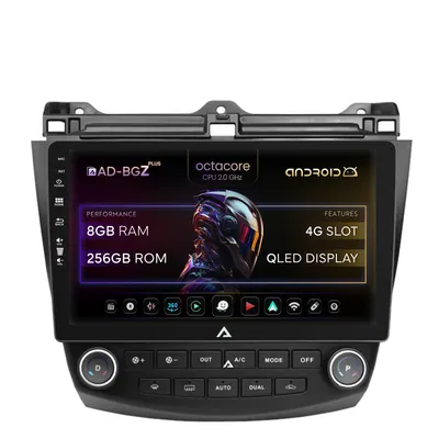 Navigatie Honda Accord 7 (2005-2008), Android, Z-Octacore 8GB RAM + 256GB ROM, 10.1 Inch - AD-BGZ10008+AD-BGRKIT012